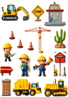 WYDRUK CUKROWY MASA Opłatek na tort BUDOWA KOPARKA BETONIARKA DZWIG