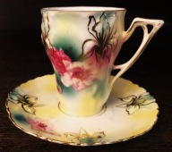 Zachwycająca filiżanka irysy RS PRUSSIA 1890-1910 r UNIKAT