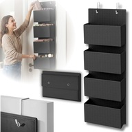ORGANIZER WISZĄCY NA DRZWI Z KIESZENIAMI DO SZAFY MATERIAŁOWY CZARNY