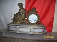 DOBRA CENA-[@h5] OKAZJA-- kominkowy Zegar z Damą ok 1870r