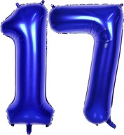 DUŻY Balon Foliowy Cyfra 1 7 LICZBA 17 NIEBIESKI 40