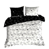 pościel bawełna lux 200x200 + 2x70x80 guzik B 200-6 DUO baranki białe/czarn