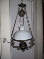 DOBRA-CENA--[@c4] -Dworska lampa naftowa majolikowa XIXw