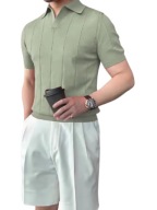 Męska Koszulka Polo Old Money ze Stójką – Wiskoza - Zielona