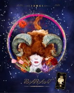 Plakat A3 Horoskop Baran Kosmos/Boho - personalizowany prezent