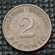 *NIEMCY [0206]*2 fenigi 1963 *F* Niemcy Zachodnie (RFN) Kłosy, Liście dębu