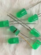 Dioda LED zielona, matowa, średnica 5 mm