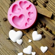 Forma silikonowa do odlewów , odciski różne rozmiary serca , serduszka