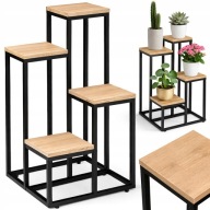 KWIETNIK STOJĄCY STOJAK METALOWY PÓŁKI NA KWIATY DONICZKI LOFT CRAFT CZARNY
