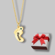 Naszyjnik stópka - grawer gratis - napis - prezent