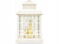 LAMPION ŚWIECZNIK OZDOBNY BIAŁY LED + BATERIE GRATIS