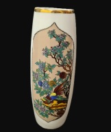 Wazon duży 35 cm porcelanowy WAWEL PRL 30 cm orientalny ptak złocony