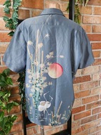 Tori Richard U.S.A. retro vintage bluzka koszula koszulka etno satyna L