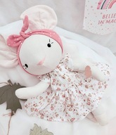 Lalka szmacianka rękodzieło 38 cm Myszka przytulanka handmade na prezent