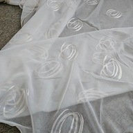 Tkanina woal haftowany wykończony u dołu ołowianką, 2Blk-a