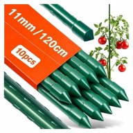 TYCZKA DO POMIDORÓW METALOWA PODPORA PALIK DO ROŚLIN 120CM x 11mm 10 SZTUK