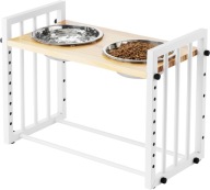 Miska dla psa regulowana wysokość 2x stal nierdzewna1180ml stojak duży pies