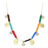 61772 Celebrytka złota stal chirurgiczna monstery cyrkonie koraliki