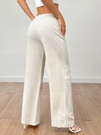 BEŻOWE SPODNIE Z WISKOZY L