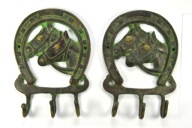 KONIE PODKOWY PIĘKNE STARE WIESZAKI MOSIĘŻNE x 2 szt. ZOBACZ!