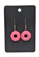 Kolczyki Pączki Donuty Różowe dla kobiet dzieci na imprezę urodziny prezent