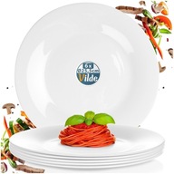 6x Talerz OBIADOWY duży płytki płaski na obiad biały zestaw talerzy