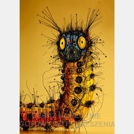 Gąsienica robak larwa ilustracja obraz na płótnie 55x80 owad insect plakat