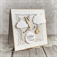 Kartka gratulacyjna z okazji narodzin dziecka - ręcznie robiona