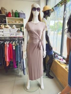 Sukienka S/M fango, maxi Italy Cudo !!!