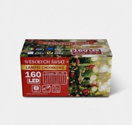 Kurtyna świetlna 160 LED ciepły biały 3x1m lampki na okno 8 trybów