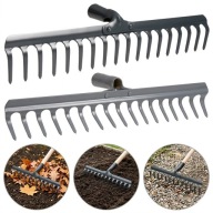 GRABIE METALOWE OGRODOWE 18-ZĘBNE DO TRAWY Z DREWNIANYM TRZONKIEM 150 CM