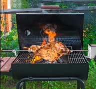 Obrotowy widelec do pieczenia, rożno do użytku na zewnątrz, podwórku, grill