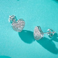 Kolczyki w Kształcie Serca Srebro 925,Diamenty Moissanite VVS – Biżuteria