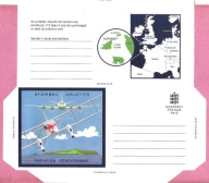 Anglia Guernsey , aerogram ** mapa, lotnictwo, samolot