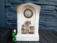 STARY PORCELANOWY CERAMICZNY ZEGAR KOMINKOWY