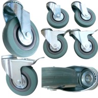 KOŁA OBROTOWE FI 75 MM ZESTAW 4 SZT. KÓŁKO KÓŁKA SKRĘTNE + HAMULEC
