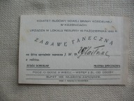 KOZIENICE KOMITET BUDOWY BRAMY KOŚCIELNEJ ZAPROSZENIE-CEGIEŁKA 1930 r.