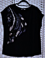 Tu - SPRĘŻYSTA WYSZYWANA CEKINAMI Z DŁUŻSZYM TYŁEM r: 46/48 (18)