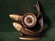 Piękny mosiężny zegar z czasów PRL-u - sprawny / bardzo rzadki