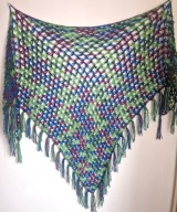 CHUSTA MELANŻ Z FRĘDZLAMI RĘKODZIEŁO DUŻA