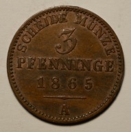 Prusy 3 fenigi 1865