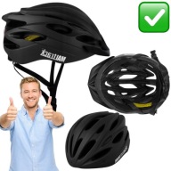 KASK ROWEROWY MĘSKI DAMSKI MTB Z LAMPKĄ 58-61cm CZARNY WYTRZYMAŁY MALTRACK