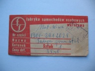 WARSZAWA FSO-FABRYKA SAMOCHODÓW OSOBOWYCH stara METKA PRL