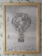 Balon kosmiczny - rysunek ołówkiem