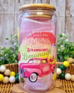 Kubek szklanka 500ml do drinków lemoniada iced coffee słomka pokrywka