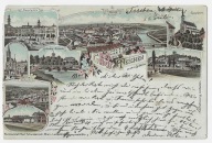 E99 Cieszyn Gruss aus Teschen Litografia składanka 1897 rok Wczesna Bahnhof