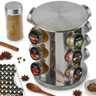 Pojemnik na przyprawy PRZYPRAWNIK STOJAK ZESTAW 16 SŁOIKÓW