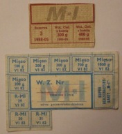 KARTKI NA ŻYWNOŚĆ - 1982 i 1988 rok, UŻYWANE