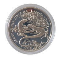 20 ZŁ 2009 JASZCZURKA ZIELONA ZWIERZĘTA ŚWIATA SREBRO 925 NBP PROOF
