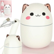 Mini nawilżacz powietrza KOTEK LED RGB – dyfuzor zapachowy 3w1 lampka nocna